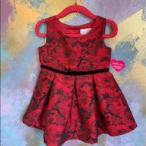 Rose Floral Red Dress